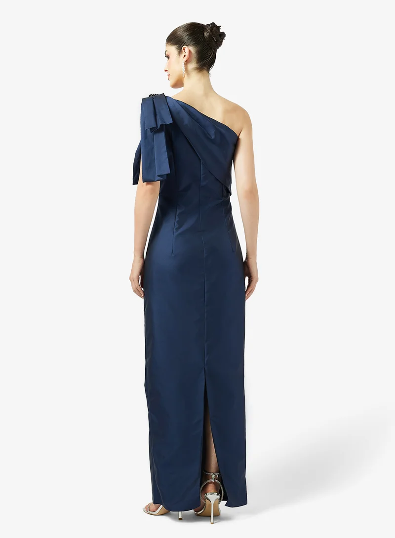 Namshi x  One Shoulder Evening Gown With Statement Bow for Women | Best Price UAE